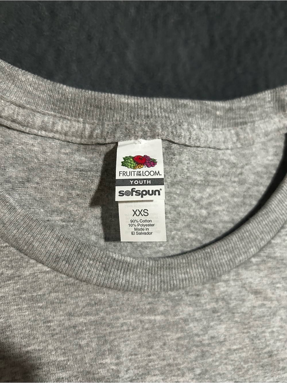 Fruit of the Loom Kids Gray Short Sleeve Crewneck Tee - Picture 2 of 5